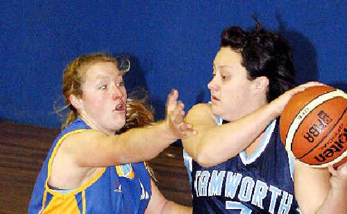 The Lismore Storm’s Grace Amey (left) puts defensive pressure on the Tamworth Thunderbolts’ Lisa Robertson in a State League game last month at the Lismore Basketball Stadium. The Lismore Storm’s Grace Amey (left) puts defensive pressure on the Tamworth Thunderbolts’ Lisa Robertson in a State League game last month at the Lismore Basketball Stadium.
